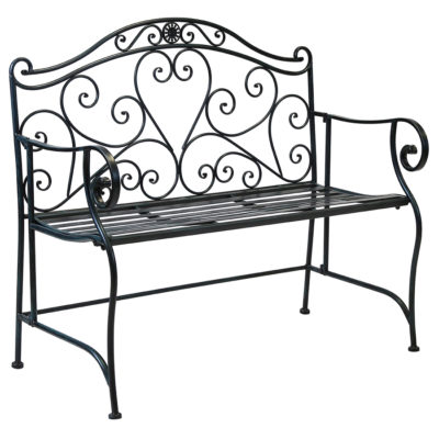 Charles Bentley Heart-shaped 2 Seater Bench - Antique Black Charles Bentley Heart-shaped 2 Seater Bench - Antique Black